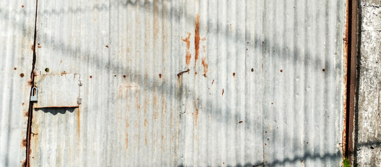 rusted zinc wall in the middle