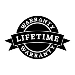 Set of Lifetime Warranty Stamp, Imprint, Seal Template in flat color. Vector Stock Illustration