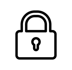 ロック　カギ　シンプルな黒のアイコン