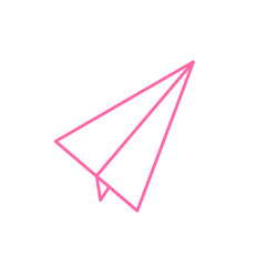 Doodle icon paper airplane or message illustration on transparent background that can be use for background, slide view, social media, sticker, scrapbook and e.t.c with aesthetic pink color