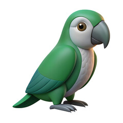parrot icon green color in plastic 3d style