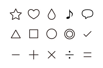 シンプルな黒のアイコンセット