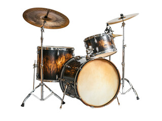 a drum set with a white background