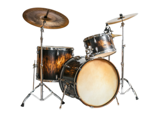 a drum set with a white background