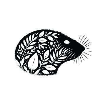 recommend clip art: Mole made by simple botanical drawing, black and white animal illustration black and white animal illustration