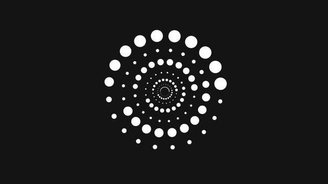 dot circle abstract background animation geometric with black background 