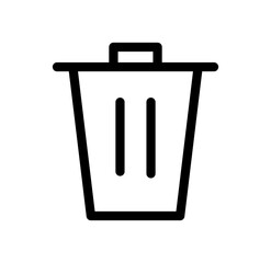 ゴミ箱　シンプルな黒のアイコン