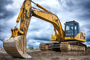 excavator at work | construction | heavy machinery | excavation | road construction | 