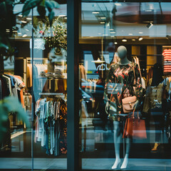 Clothes store with mannequin