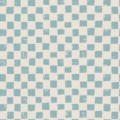 Seamless pattern with check in Undersaturated earth and khaki tones for surface design and other design projects. Realistic line art