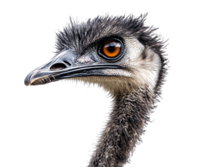 a close up of an ostrich's head