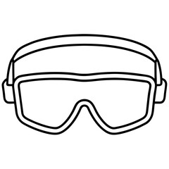 safety goggles outline coloring book page line art illustration digital drawing