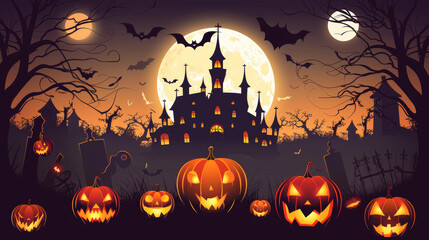Halloween_celebration_pumpkin_and_dark_castle