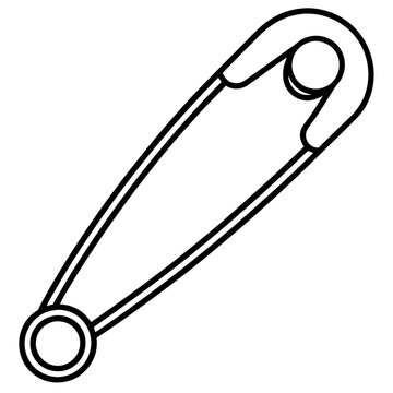 recommend clip art: safety pin outline coloring book page line art illustration digital drawing