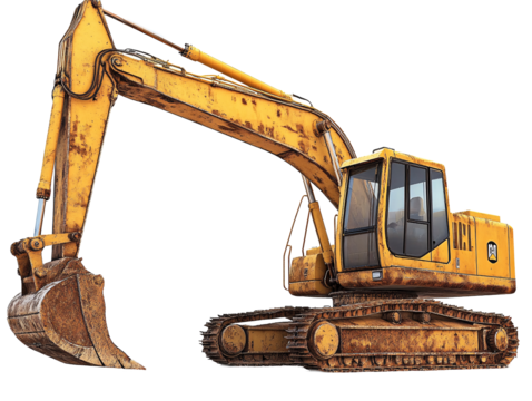 a yellow construction vehicle with a bucket