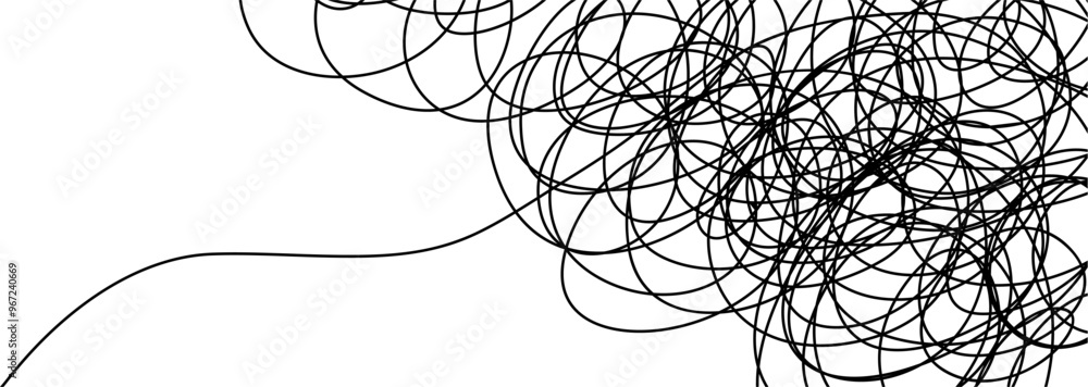 Poster abstract background scribble line drawing on white as background