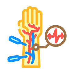 Obraz premium heartbeat line acupuncture color icon vector. heartbeat line acupuncture sign. isolated symbol illustration