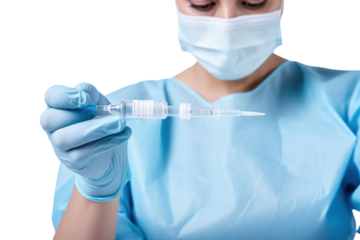 Smiling female nurse in scrubs holding a clipboard and stethoscope isolated on white background