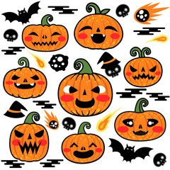 Pumpkin pattern background design for background, wallpaper, carpet, wrapping, fabric, textile fashion wearing.