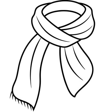 black and white scarf clip art preview
