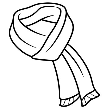 recommend clip art: scarf outline coloring book page line art illustration digital drawing
