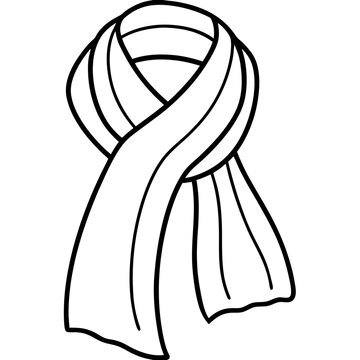 black and white scarf simple design clip art preview