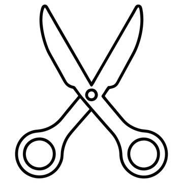 recommend clip art: scissors outline coloring book page line art illustration digital drawing