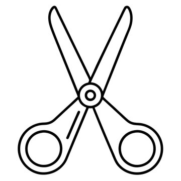 black scissors outline on white background