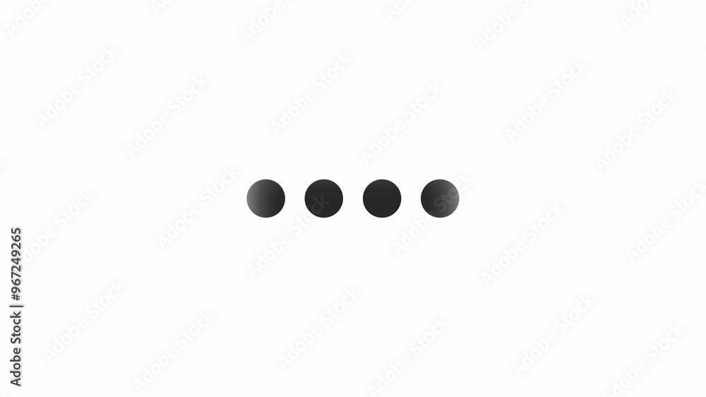 Poster dots row moving smoothly loading animation black and white. data transmission process animated eleme