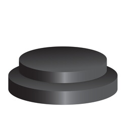 black podium 3d element for product presentation transparent background