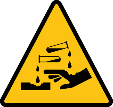 Skin Corrosion GHS Sign  Corrosion hazard sign 