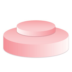pink podium 3d element for product presentation transparent background