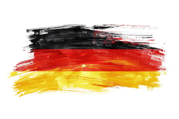 german flag as paint brush stroke isolated on white or transparent png