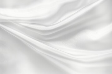 Fototapeta premium White Satin Background. Silk Fabric with Soft Folds, Smooth Drapes, and a Luxurious Texture.