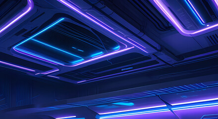 Fototapeta premium lila neon Lampen