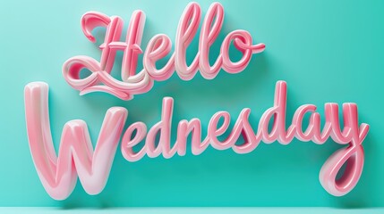 Colorful and vibrant design featuring playful text saying 'Hello Wednesday', perfect for uplifting midweek motivation.