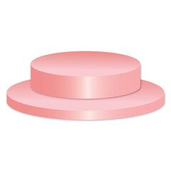 pink podium 3d element for product presentation transparent background