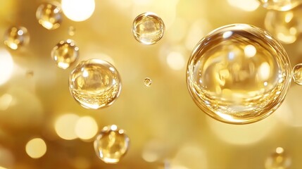 Golden Bubble Elegance in Cosmetics Promotion