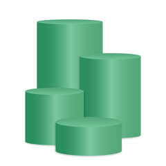 emerald green podium 3d element for product presentation transparent background