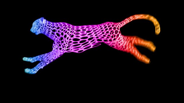 animation neon running cheetah