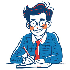 simple illustration writing on paper with a white background
