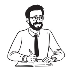 simple illustration writing on paper with a white background
