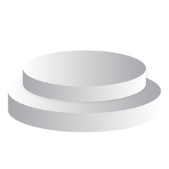white podium 3d element for product presentation transparent background