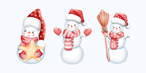 Adorable Winter Snowman Painting for Christmas Cards and Seasonal Designs