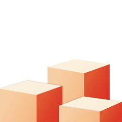 orange podium 3d element for product presentation transparent background