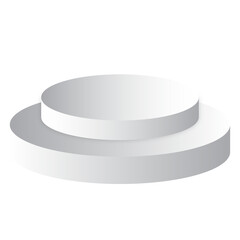 white podium 3d element for product presentation transparent background