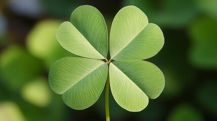 A four-leaf clover, a symbol of good luck. Rare and hard to find in nature.