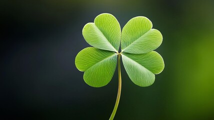 A four-leaf clover, a symbol of good luck. Rare and hard to find in nature.