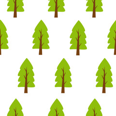 Obraz premium Tree pattern background. Seamless pattern trees. flat illustration of tree. tree seamless pattern background. 