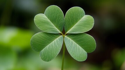 A four-leaf clover, a symbol of good luck. Rare and hard to find in nature.